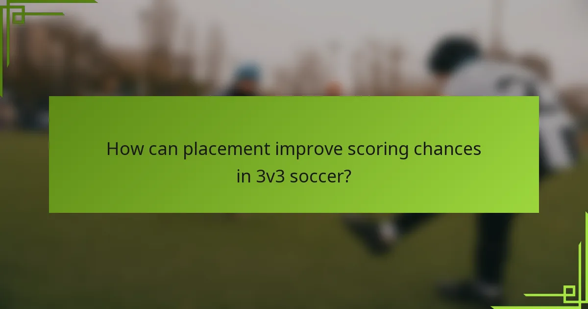 How can placement improve scoring chances in 3v3 soccer?