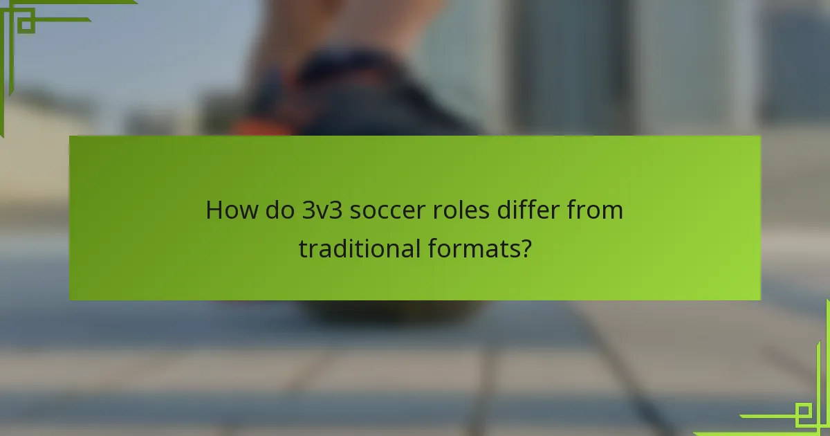 How do 3v3 soccer roles differ from traditional formats?