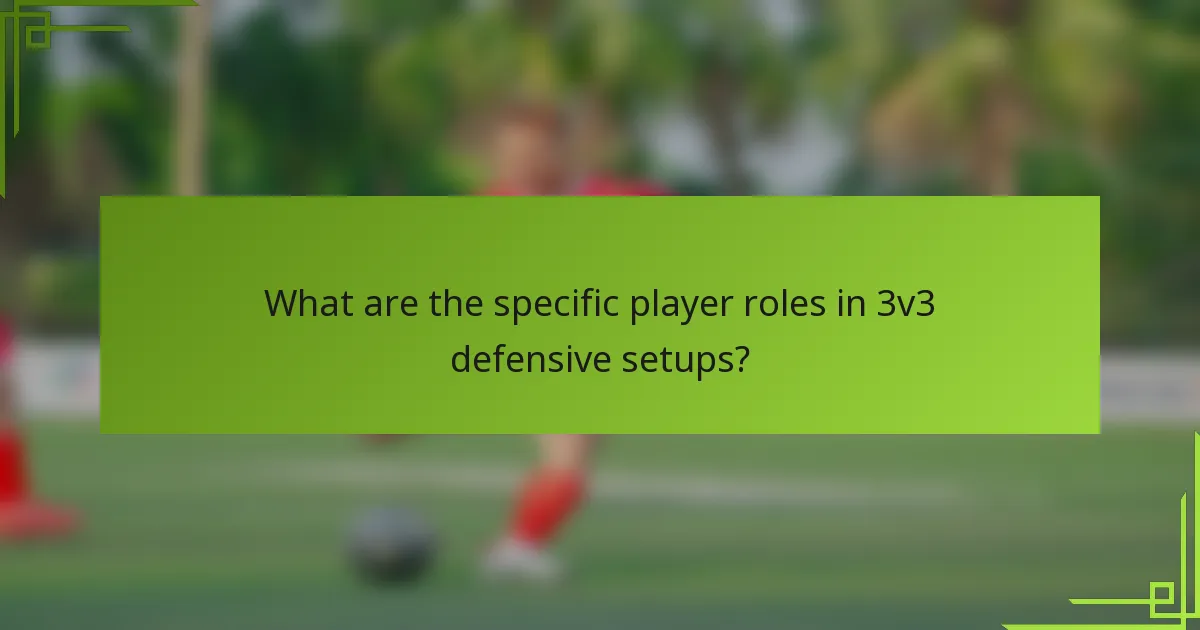 What are the specific player roles in 3v3 defensive setups?