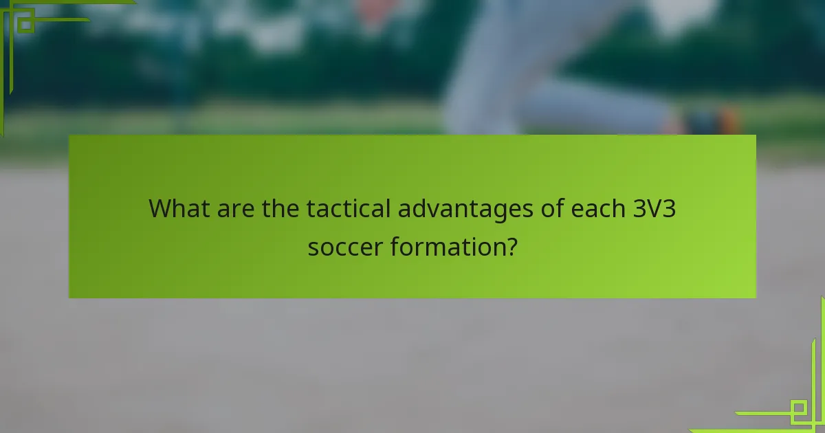 What are the tactical advantages of each 3V3 soccer formation?